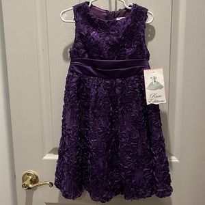 NWT Rare Editions purple sequin girls dress Sz4
